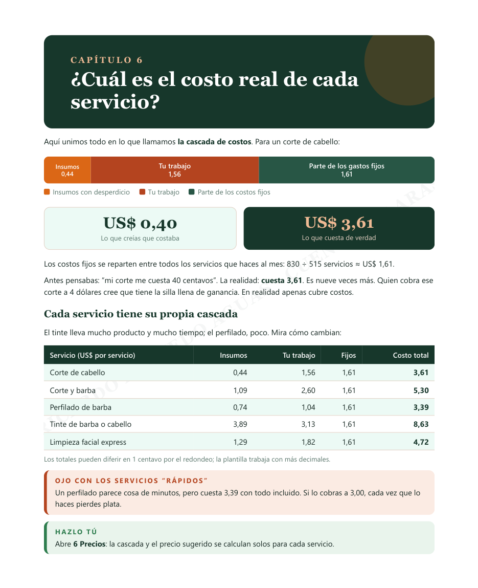 Adelanto parcial de un capítulo de la guía sobre el costo real de cada servicio